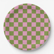 Patrón de gingham a cuadros rosa verde