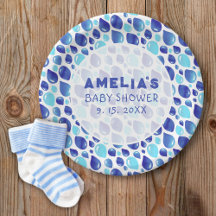 Patrón de globo azul Niña bebé Baby Shower