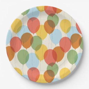 Plato De Papel Patrón de globos Fiestas de maravillas naturales