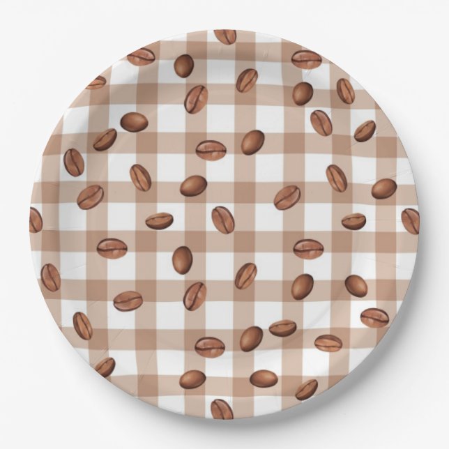 Plato De Papel Patrón de grano de café (Anverso)