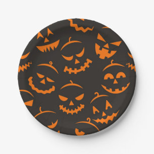 Plato De Papel Patrón de Halloween