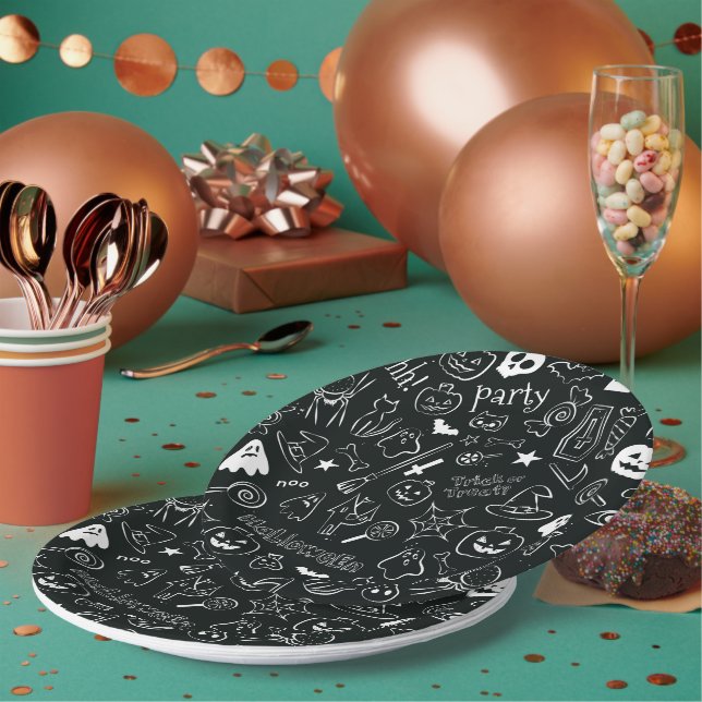 Plato De Papel Patrón de Halloween (Multi)