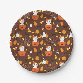 Plato De Papel Patrón de Halloween