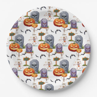 Plato De Papel Patrón de Halloween en