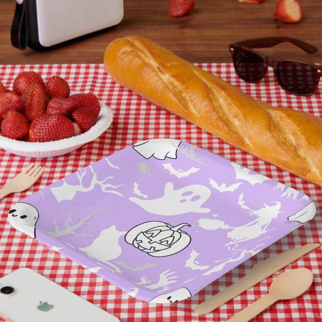 Plato De Papel Patrón de Halloween. Tonto y lindo.b (Picnic)