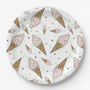 Plato De Papel Patrón de helado