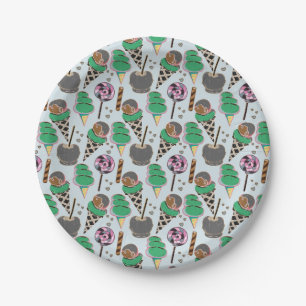 Plato De Papel Patrón de helado Patrón de las lolias langosta