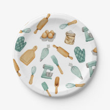 Patrón de herramientas de panadería verde