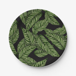 Plato De Papel Patrón de hojas tropicales