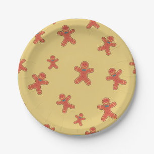 Plato De Papel Patrón de hombre de pan de jengibre