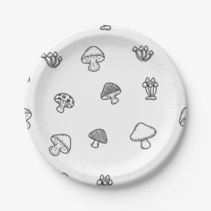 Plato De Papel Patrón de hongos