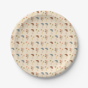 Plato De Papel Patrón de hongos