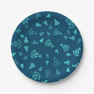 Plato De Papel Patrón de hongos