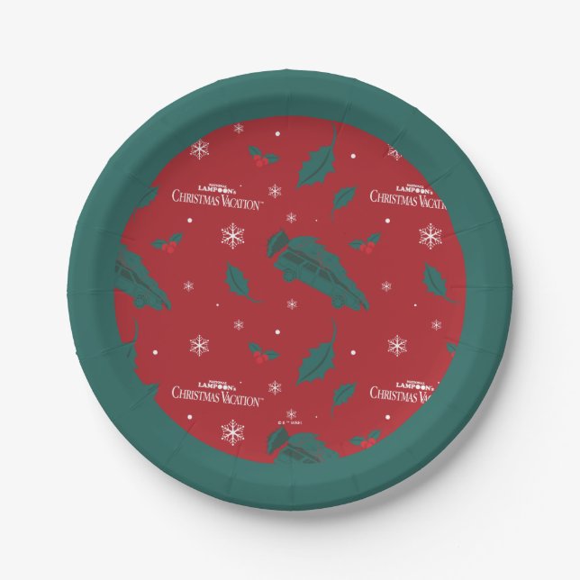 Plato De Papel Patrón de huelguista de vacaciones para navidades (Anverso)