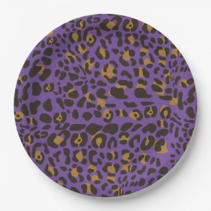Plato De Papel Patrón de impresión animal de leopardo jaguar