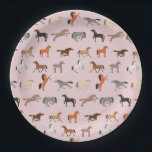 Plato De Papel Patrón de impresión de caballos, niña de Chicas y<br><div class="desc">Patrón de impresión de caballos,  Mujeres y Chicas Niños,  Vaquera - ¡Hace un regalo perfecto,  regalo de cumpleaños o regalo de Navidad y decoración para hombres,  mujeres,  niños,  niños y chicas!</div>