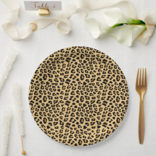 Plato De Papel Patrón de impresión de leopardo
