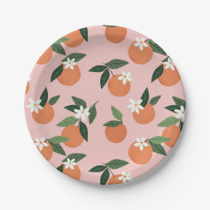 Plato De Papel Patrón de jugo de Naranja