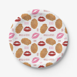 Plato De Papel Patrón de labios XOXO nuggs y Kisses Valentine