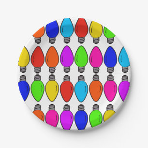 Plato De Papel Patrón de lámparas de navidad