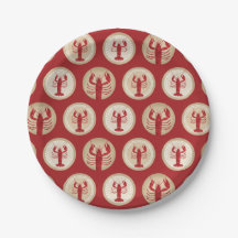 Patrón de langosta rojo - Mariscos oceánicos náuti