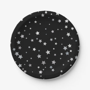 Plato De Papel Patrón de las Estrellas de Plata Cuta Cualquier
