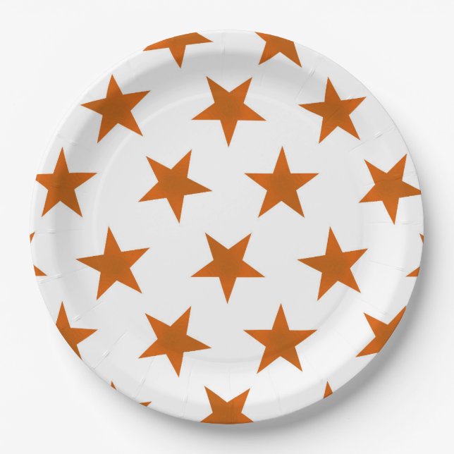 Plato De Papel Patrón de las estrellas doradas 6 (Anverso)