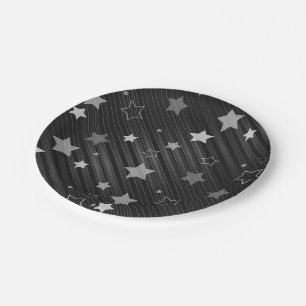 Plato De Papel Patrón de las estrellas negras