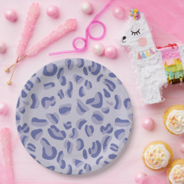 Plato De Papel Patrón de leopardo púrpura lavanda