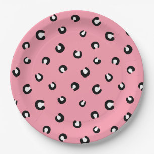 Plato De Papel Patrón de leopardo rosado