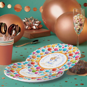 Plato De Papel Patrón de lunares de conejos bailarines del bosque