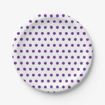 Patrón de lunares púrpura lavanda sobre blanco