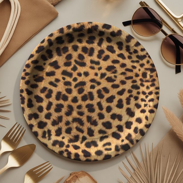 Plato De Papel Patrón de manchas de chita dorado ID1155 (Subido por el creador)