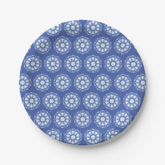 Plato De Papel Patrón de Mandala Circular   (Anverso)
