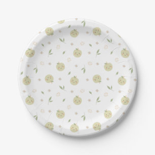 Plato De Papel Patrón de manzanas felices - Placas de papel