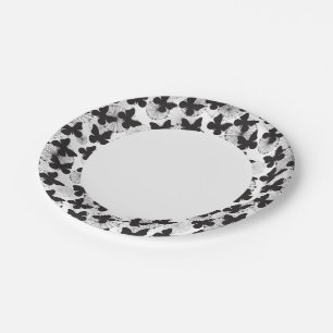 Plato De Papel patrón de mariposa