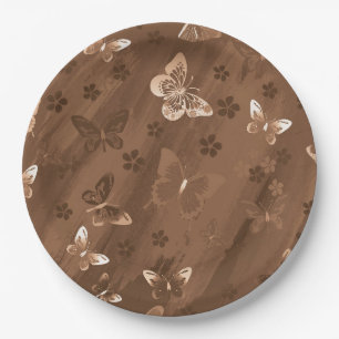 Plato De Papel Patrón de mariposa 15