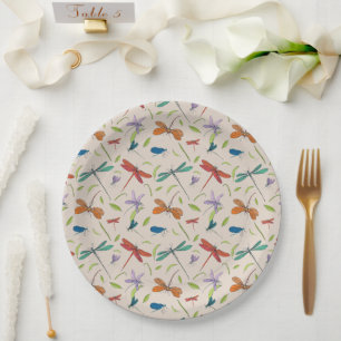 Plato De Papel Patrón de mariposa moscal