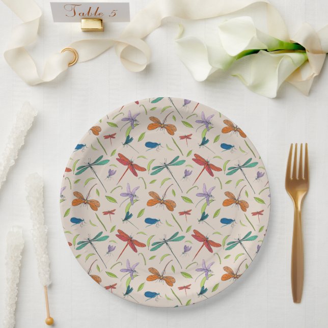 Plato De Papel Patrón de mariposa moscal (Boda)