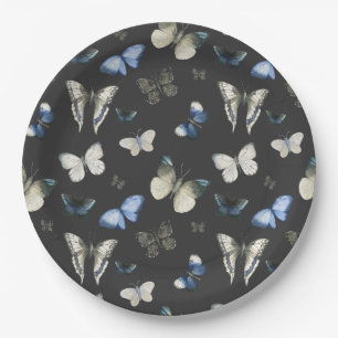 Plato De Papel Patrón de mariposa moscal