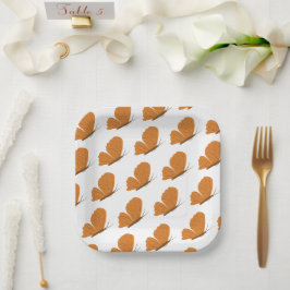 Plato De Papel Patrón de mariposa Naranja ilustrado de Lover Natu