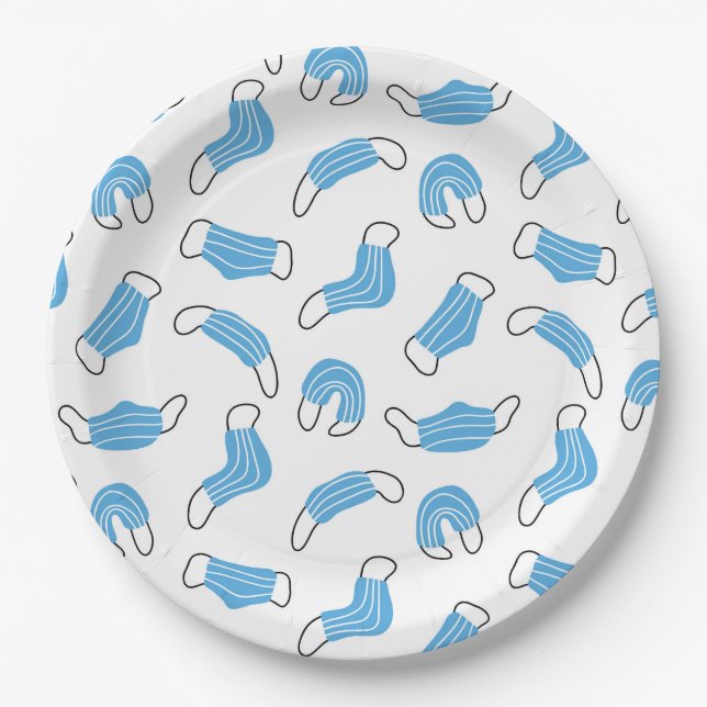 Plato De Papel Patrón de máscara médica (Anverso)