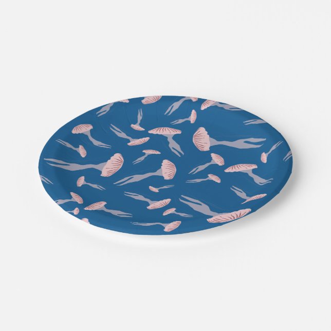 Plato De Papel Patrón de medusas del océano azul profundo (Angular)