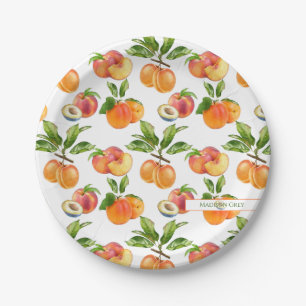 Plato De Papel Patrón de melocotones, albaricoques y ciruelas