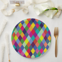 Plato De Papel Patrón de moda Colorful- Hipster de primavera mode