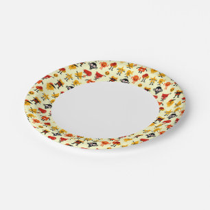 Plato De Papel Patrón de monstruos divertidos
