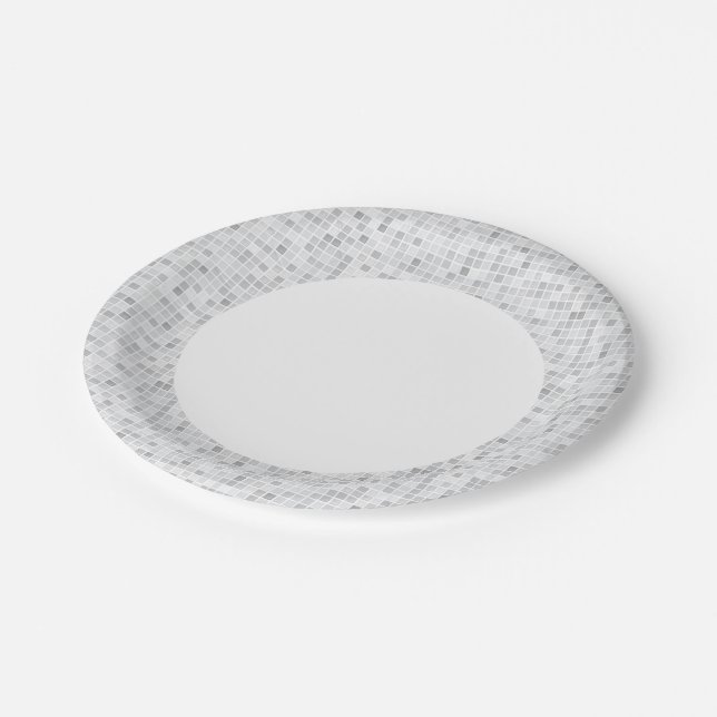 Plato De Papel Patrón de mosaicos grises (Angular)