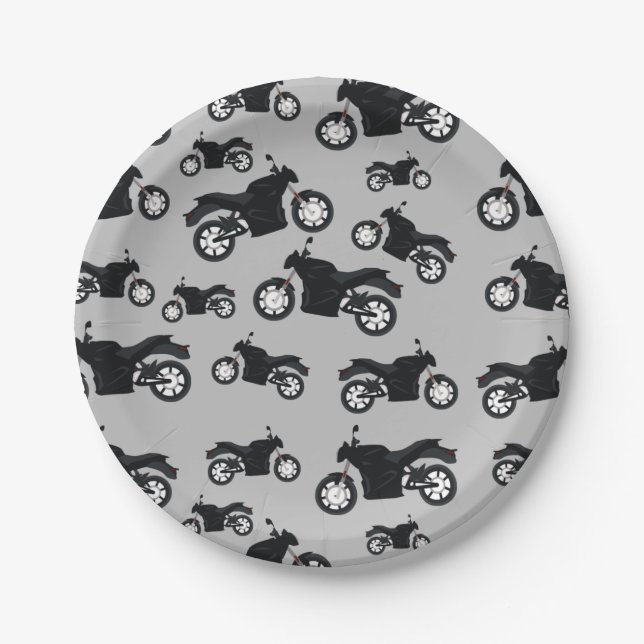 Plato De Papel Patrón de motocicleta (Anverso)