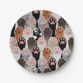 Plato De Papel Patrón de muchas paradas de gato