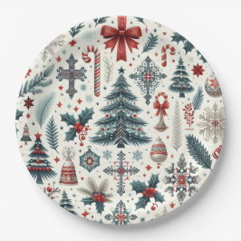 Plato De Papel Patrón de navidades